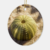 Zee Urchin op strand Keramisch Ornament (Links)