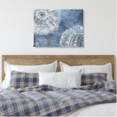 Zee Urchin Waterverf Oceaan Marine Blauw Wit Poste Canvas Afdruk (Insitu (Slaapkamer))