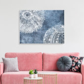 Zee Urchin Waterverf Oceaan Marine Blauw Wit Poste Canvas Afdruk (Insitu (Woonkamer))