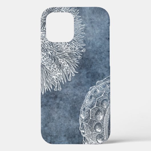Zee Urchin Waterverf Ocean Navy Blue White Case-Mate iPhone Case (Achterkant)
