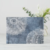 Zee Urchin Waterverf Ocean Navy Blue White Kaart (Staand voorkant)