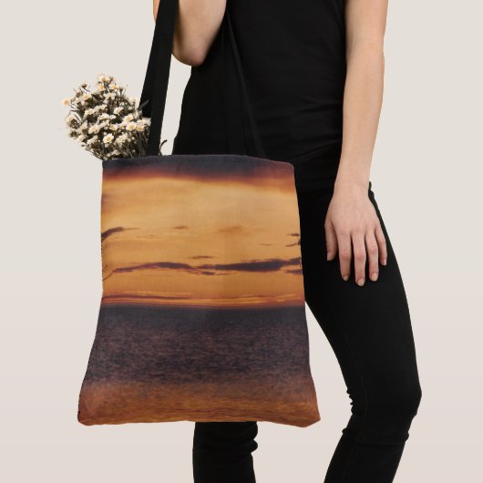 Zee van Beaufort Arctic Coast Oliktok Ocean Sunset Tote Bag (Dichtbij)
