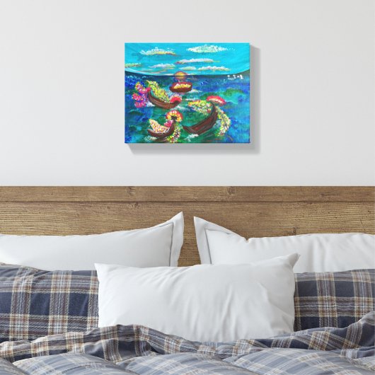 Zee van Blossom - Om Canvas Schilderij (Insitu (Slaapkamer))