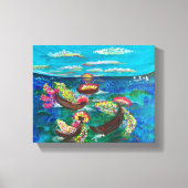 Zee van Blossom - Om Canvas Schilderij (Voorkant)