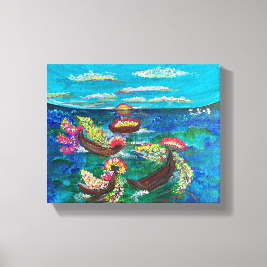 Zee van Blossom - Om Canvas Schilderij (Voorkant)