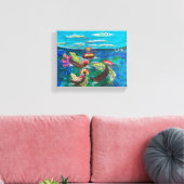 Zee van Blossom - Om Canvas Schilderij Afdruk (Insitu (Woonkamer))