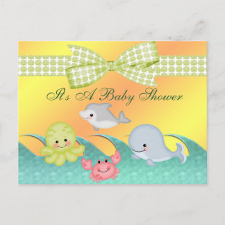 Zee van de Baby van de kaak Creëer Baby shower Uitnodiging Briefkaart