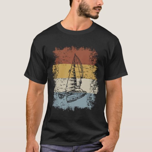  Zee van de Catamaraanse boot Old Sailing Boat Oce T-shirt (Voorkant)
