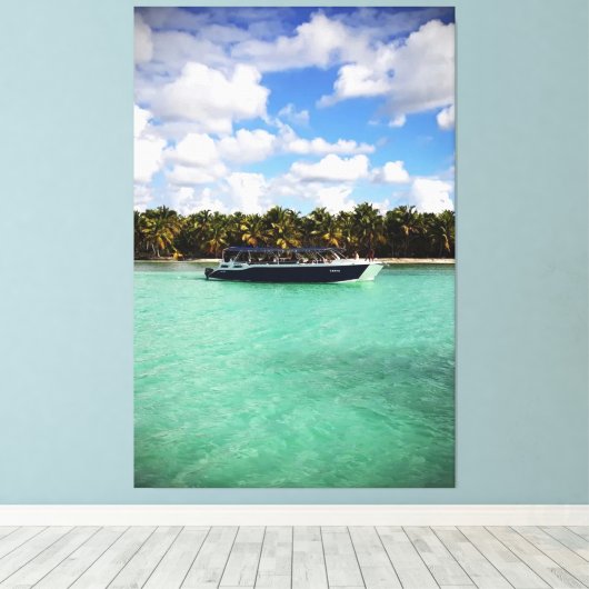 Zee van de Dominicaanse Republiek Canvas Afdruk (Insitu (Houten vloer))