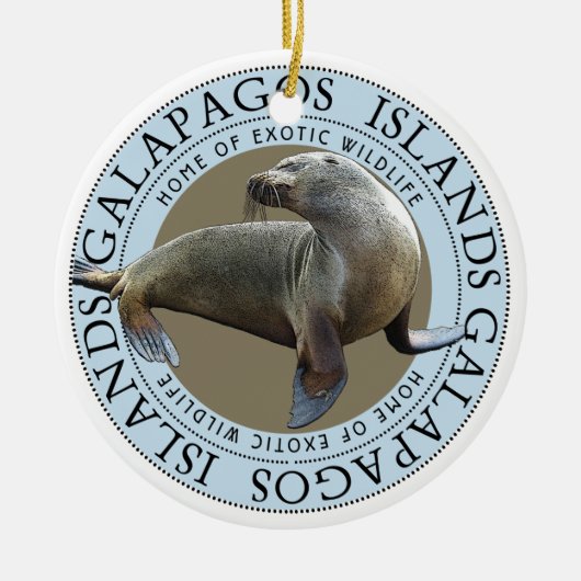 Zee van de Galapagos-eilanden Lion met Kerstmis Keramisch Ornament (Voorkant)