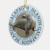 Zee van de Galapagos-eilanden Lion met Kerstmis Keramisch Ornament (Links)