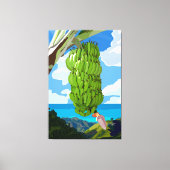 Zee van de groene Bananas Blue Mountain Canvas Afdruk (Voorkant)