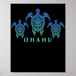  Zee van de Hawaiiaanse eilanden Turtle Souvenir O Poster