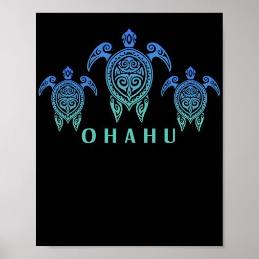  Zee van de Hawaiiaanse eilanden Turtle Souvenir O Poster (Voorkant)
