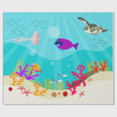 Zee van de Kleurrijke Oceaan Kinderen Cadeaupapier (Vlak)