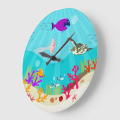 Zee van de Kleurrijke Oceaan Kinderen Grote Klok (Hoek)