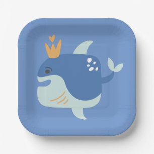 Zee van de koning op walvis Kinder Bord van papier