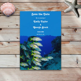 Zee van de marine onderwater - Nautische kustbruil Save The Date