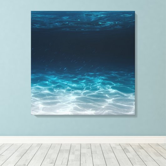 Zee van de oceaan onder het Zee Canvas Afdruk (Insitu (Houten vloer))
