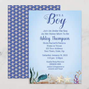 Zee van de oceaan Schorrelbogen Baby shower Kaart