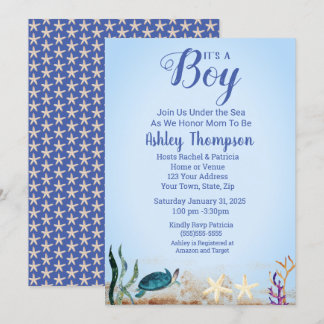Zee van de oceaan Schorrelbogen Baby shower Kaart