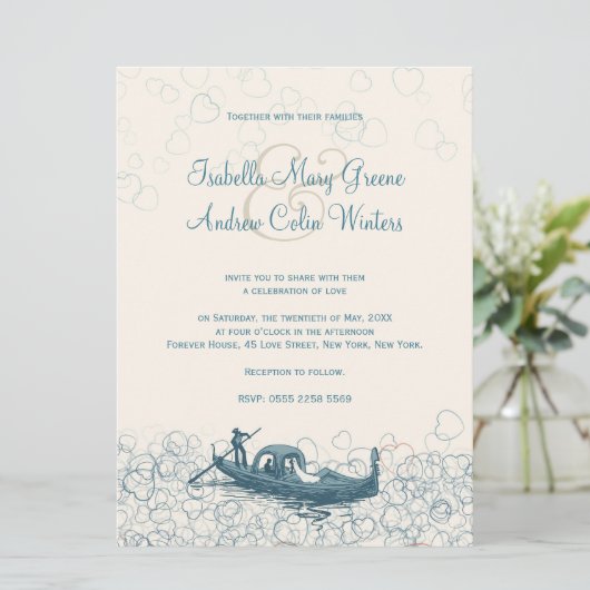 Zee van de Uitnodiging van het Liefde Wedding (Staand voorkant)