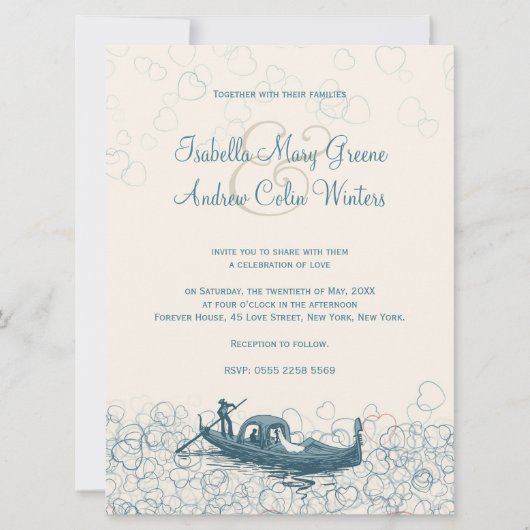 Zee van de Uitnodiging van het Liefde Wedding (Voorkant)