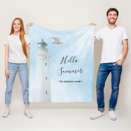 Zee van de vuurtoren van de zee fleece deken