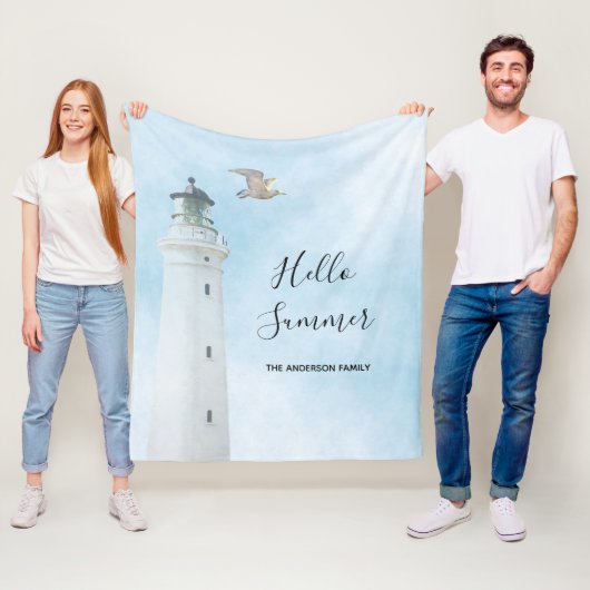 Zee van de vuurtoren van de zee fleece deken (In situ)