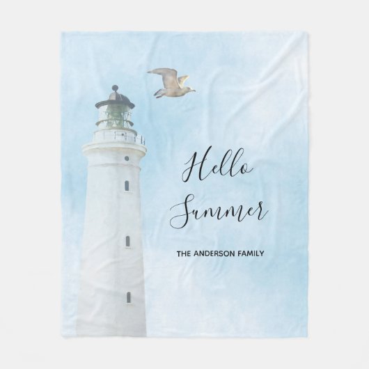 Zee van de vuurtoren van de zee fleece deken (Voorkant)