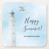 Zee van de vuurtoren van de zee kartonnen onderzetters (Voorkant)