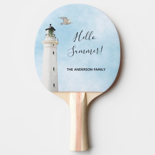 Zee van de vuurtoren van de zee tafeltennisbatje (Voorkant)
