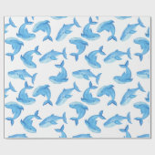 Zee van de walviszee Blauwe vis Cadeaupapier (Vlak)