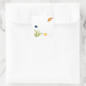 zee van de waterverf en zeewier vierkante sticker (Tas)