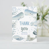 Zee van de zeescheepvaart op de baby shower van de bedankkaart (Staand voorkant)