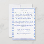 Zee van de zeescheepvaart op de baby shower van de bedankkaart (Achterkant)