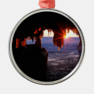 Zee van de zon Caves Apostle Islands Wisconsin Metalen Ornament