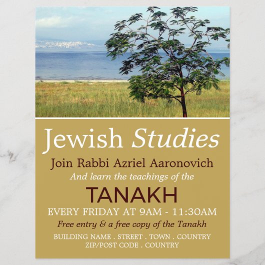 Zee van Galilea, Israël, jodendom, joodse studies Flyer (Voorkant)