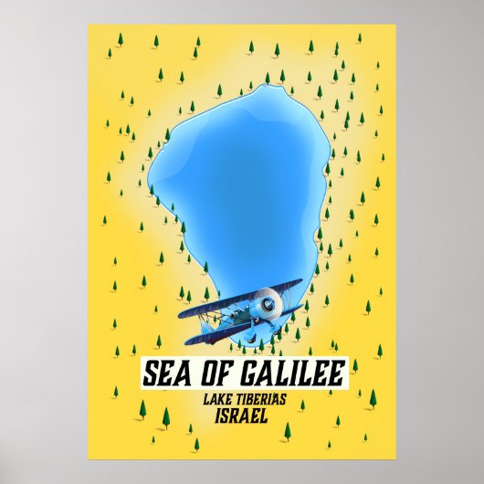 Zee van Galilea Israël kaart poster (Voorkant)