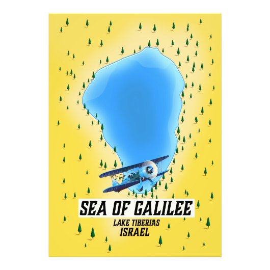 Zee van Galilea Israël kaart poster (Voorkant)