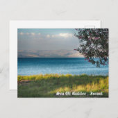 Zee van Galilee , Israël Feestdagenkaart (Voorkant / Achterkant)