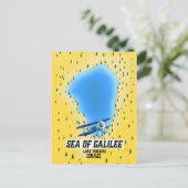 Zee van Galilee Israel kaart poster (Staand voorkant)