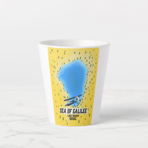 Zee van Galilee Israel kaart poster Latte Mok