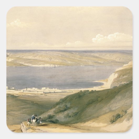 Zee van Galilee of Genezareth, naar Bash gericht Vierkante Sticker (Voorkant)