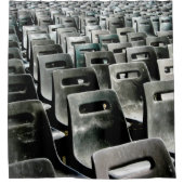 Zee van grijze stoelen douchegordijn (Voorkant)