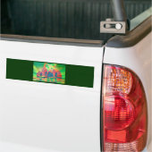 Zee van groen met Cubistische Abstracte junks Bumpersticker (Op Truck)