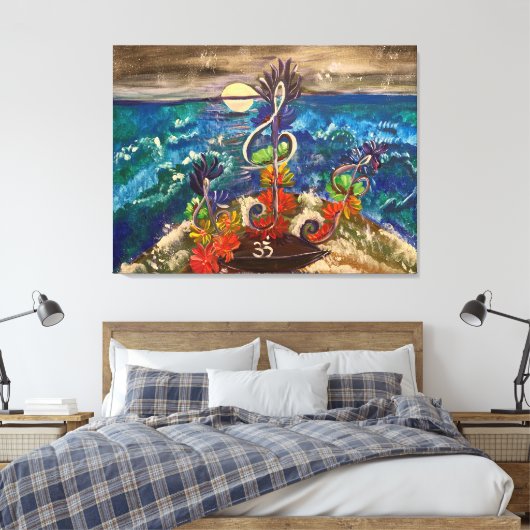 Zee van Harmonie - Om Canvas Schilderij (Insitu (Slaapkamer))