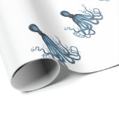 Zee van het kuststrand van de Octopus kraken Cadeaupapier (Rol Hoek)