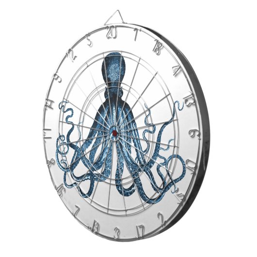 Zee van het kuststrand van de Octopus kraken Dartbord (Voorkant Rechts)