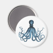 Zee van het kuststrand van de Octopus kraken Magneet (Voorkant / Achterkant)